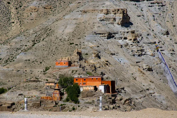 Mosteiro Gompa Gumba Ghiling Village Upper Mustang Himalaia Nepal — Fotografia de Stock