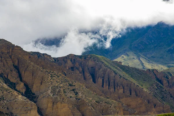 Piękny Dramatyczny Krajobraz Tybetański Farmalnd Ghiling Village Górnego Mustanga Nepalu — Zdjęcie stockowe