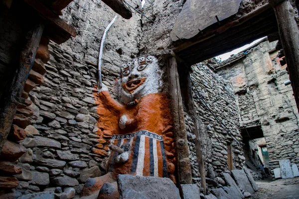 stock image The Ghost Eaters of Kagbeni. Primitive Statue in Kagbeni of Upper Mustang in Nepal