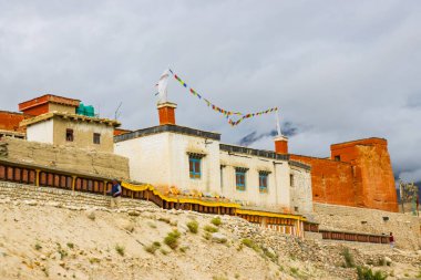 Lo Manthang - 23 Temmuz 2023: Lo Krallığının Kenar Mahallesi, Yukarı Mustang, Nepal