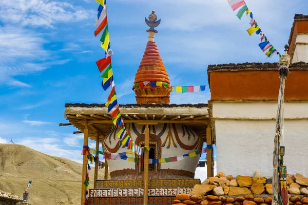 Pequenos Stupas Alleyways Gompas Torno Reino Manthang Alto Mustang Nepal — Fotografia de Stock