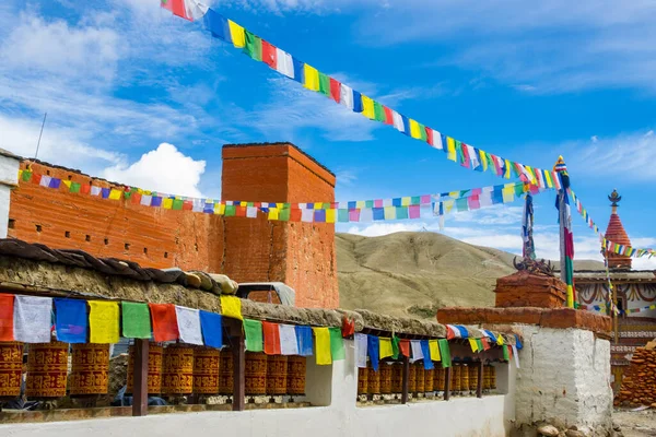 Pequenos Stupas Alleyways Gompas Torno Reino Manthang Alto Mustang Nepal — Fotografia de Stock