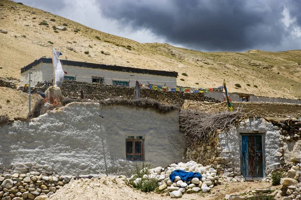 Maisons Tibétaines Traditionnelles Dans Vallée Thinggar Manthang Dans Haute Mustang — Photo