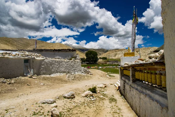 Casas Tibetanas Tradicionales Thinggar Valley Manthang Alto Mustang Nepal —  Fotos de Stock