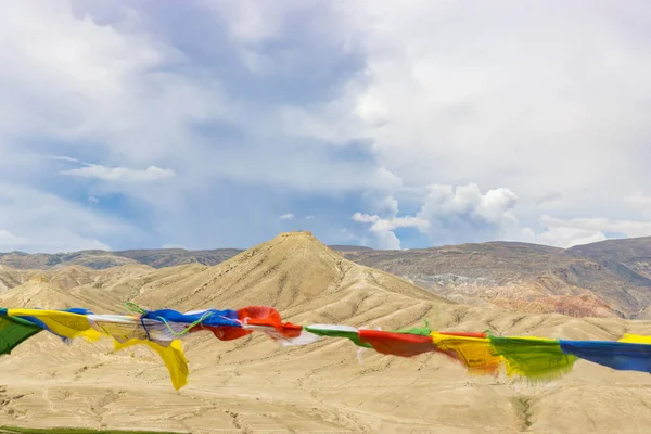 Amazing Desert Landscape Upper Mustang Trek Tibetan Himalayas Nepal — Stock Photo, Image