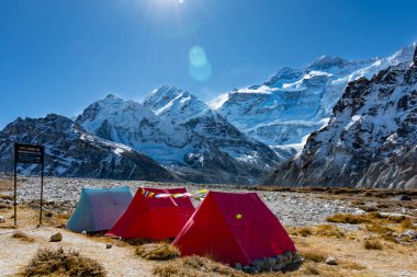 Kanchenjunga Kuzey Kampı nam-ı diğer Nepal 'deki Taplejung Dağları Himalayaları' ndaki Pangpema.