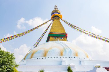 UNESCO Dünya Mirası Boudhanath Stupa namı diğer Bouddha Katmandu, Nepal 'de