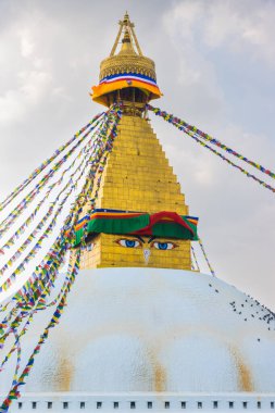 UNESCO Dünya Mirası Boudhanath Stupa namı diğer Bouddha Katmandu, Nepal 'de