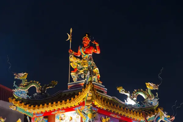 Matsu Songshan Ciyou Istennő Templom Raohe Night Street Market Taipei — Stock Fotó