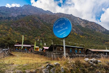 Himalaya 'nın Ghunsa, Kanchenjunga, Taplejung, Nepal' deki Güzel Phaley Foley Köyü Topluluğu