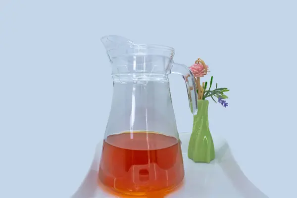 茶またはコーヒー モックアップ3Dのために適した明確なガラス ビーカー ロイヤリティフリーのストック写真