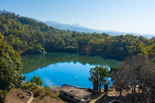 stock image Bedkot Dham and Bedkot Lake with Shiva Temple of Bhimdatta Municipality, Mahendranagar, Kanchanpur, Nepal