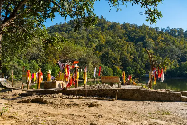 stock image Bedkot Dham and Bedkot Lake with Shiva Temple of Bhimdatta Municipality, Mahendranagar, Kanchanpur, Nepal