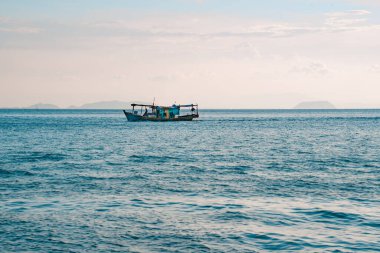 Perhentian, Kelatan, Malaysia - May 9, 2024 : Fishing Boats on South China Sea of Perhentian Islands, Malaysia clipart