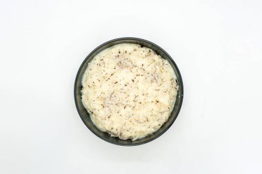 Bir kase Rice Pudding Kheer Khir hindistan cevizi sütü Rice Shrawan 15 Khir Khane Din ve Hindistan cevizi tozu