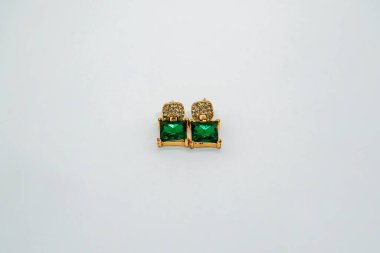 Güzel Yeşil Zümrüt Yakut Küpeler Lüks