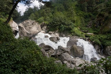 Langtang Vadisi Gezisi 'nin 2. günü. Bambu Yolu ve Langtang Nehri Yolu' ndaki Pairo Bölgesi.