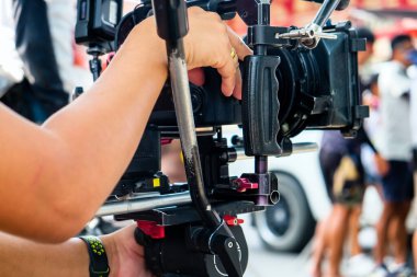 Video kamera detayları, film ekibi prodüksiyonu, sahne arkası.