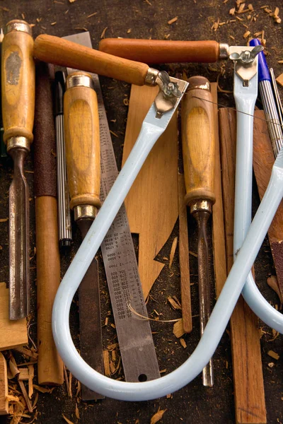 Imagem Fundo Tools Woodcraft — Fotografia de Stock