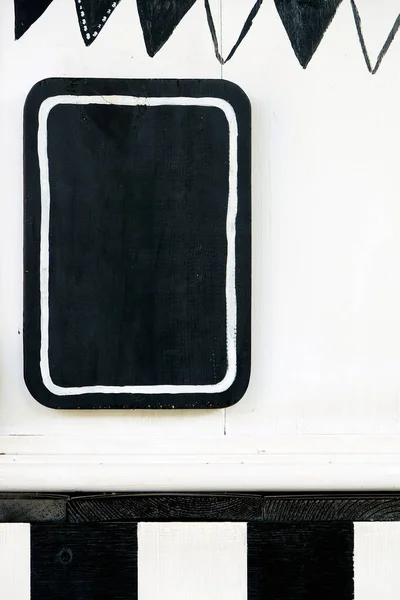 Tafel Der Weißen Holzwand Kopierraum — Stockfoto