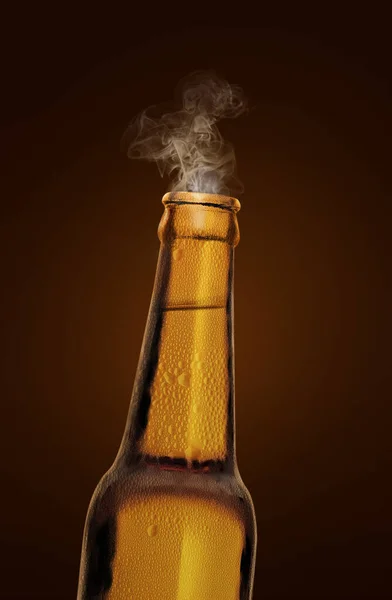 Зеленая Бутылка Пива Белом Фоне Рендеринг — стоковое фото