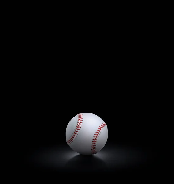 Beyzbol Topu Siyah Arka Plan Üzerine — Stok fotoğraf