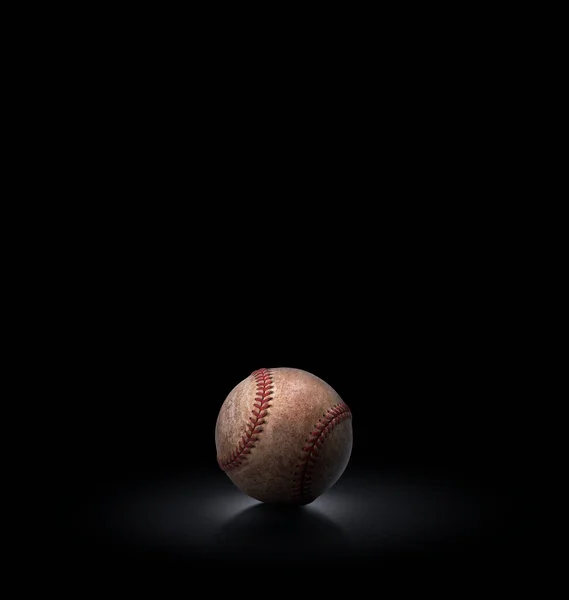 Μπέιζμπολ Μπάλα Μαύρο Φόντο — Φωτογραφία Αρχείου