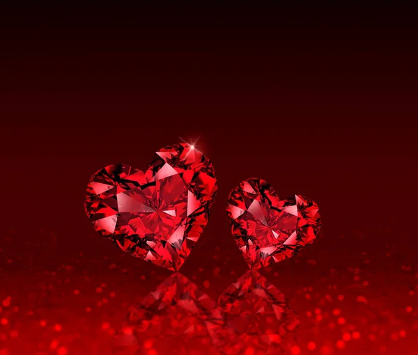 Heart Shaped Diamond Abstract Light Background Concept Valentines Day Render — Stock Photo, Image