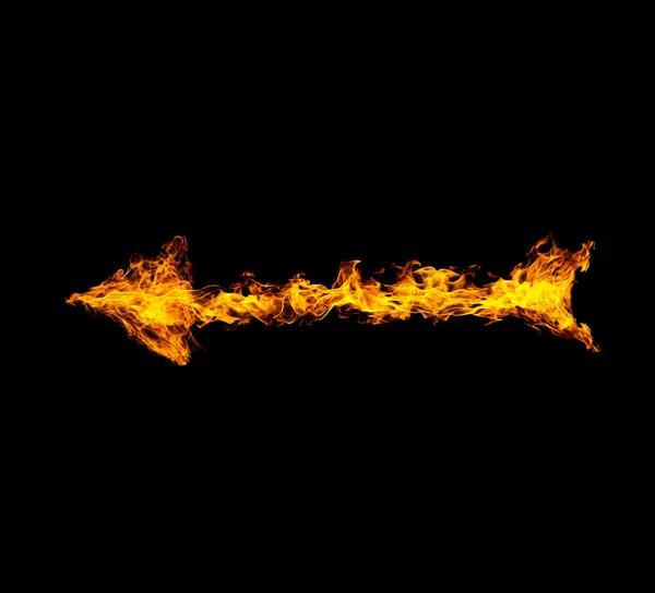 Feuer Pfeil Flamme Hitze Schwarzer Hintergrund — Stockfoto