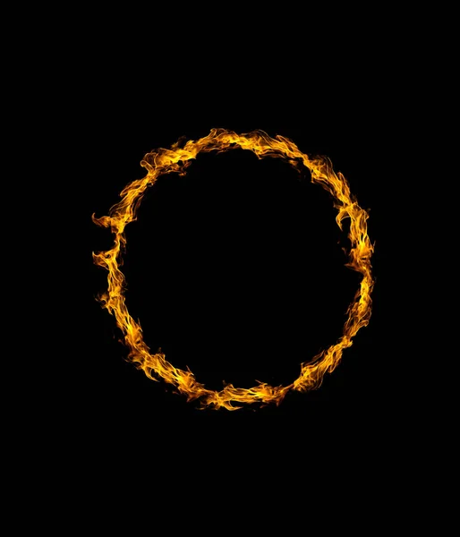 Вогняне Кільце Чорному Тлі — стокове фото