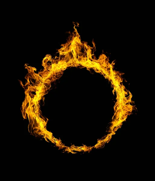 Ring Fire Fekete Háttér — Stock Fotó