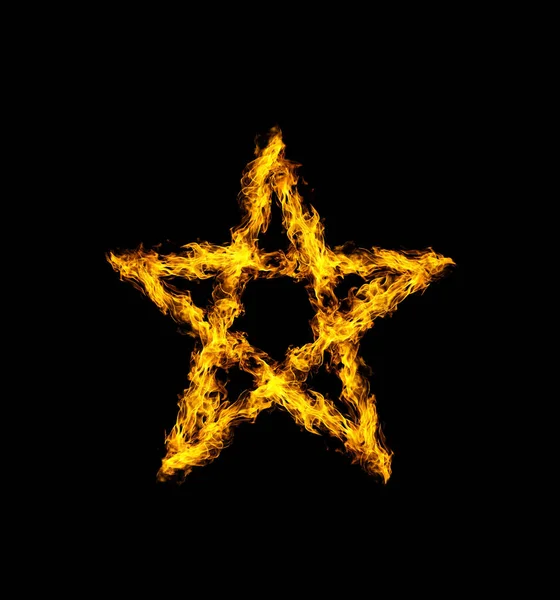 Hvězda Plamen Teplo Černé Pozadí — Stock fotografie
