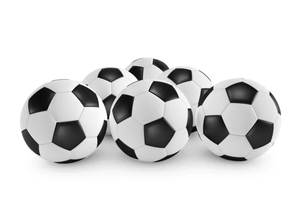 Μπάλα Ποδοσφαίρου Απομονωμένη Λευκό Φόντο Απόδοση — Φωτογραφία Αρχείου