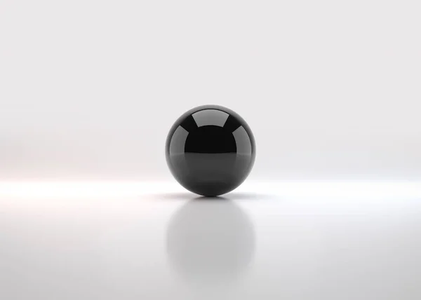 Black Sphere Shadow Ball Render — Stock Photo, Image