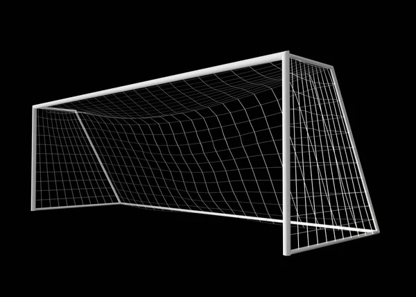 Football Goal Isolated Black Background Render — стоковое фото