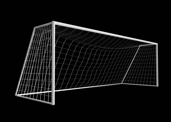 Football Goal Isolated Black Background Render — ストック写真