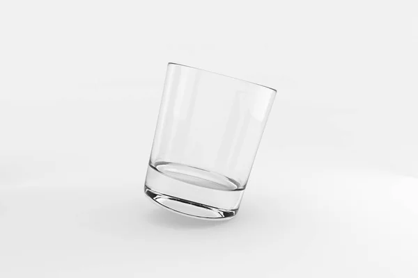Empty Clean Whiskey Glass Isolated White Background Render — Stock Photo, Image