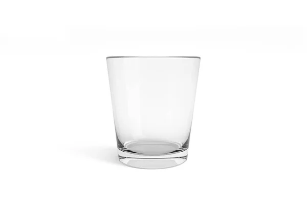 Puste Czyste Szkło Whisky Izolowane Białym Tle Renderowanie — Zdjęcie stockowe