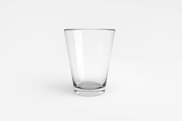 白色背景的空杯子3D渲染 — 图库照片