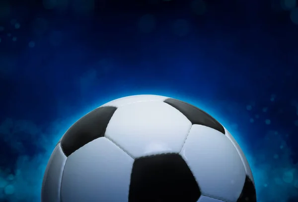 Football Ball Blue Smoke Background — Stock Photo, Image