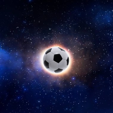 Futbol topu, uzaydan Planet manzaralı.