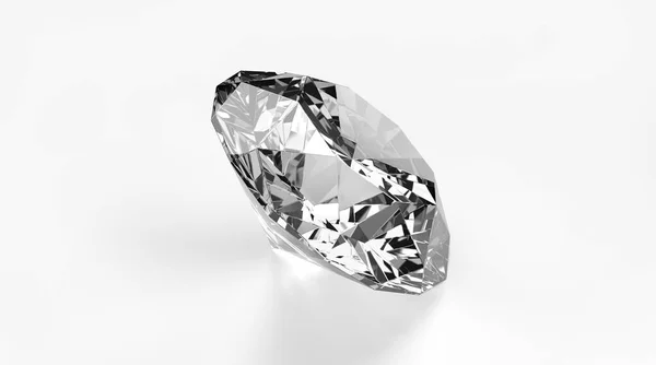 Diamante Deslumbrante Sobre Fundo Branco — Fotografia de Stock