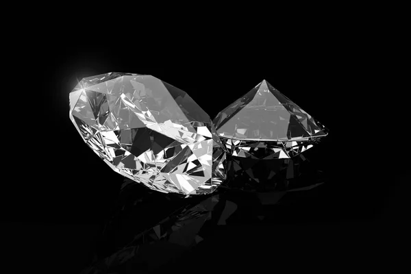 Diamante Deslumbrante Sobre Fundo Preto — Fotografia de Stock