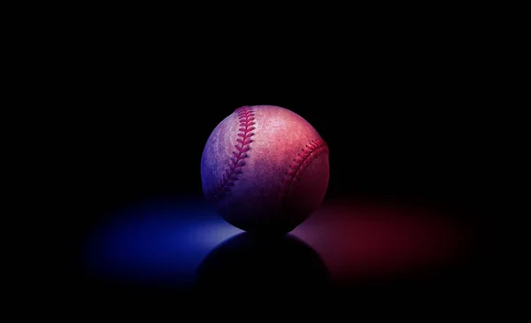 Palla Baseball Blue Neon Banner Concetto Arte — Foto Stock