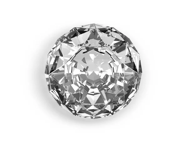 ホワイトバックグラウンドのダイヤモンド高品質トップビュー — ストック写真