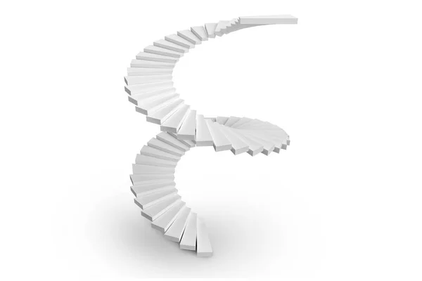 Escada Espiral Isolada Sobre Fundo Branco — Fotografia de Stock