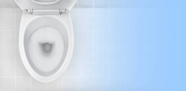 Draufsicht Auf Die Toilettenschüssel Badezimmer — Stockfoto
