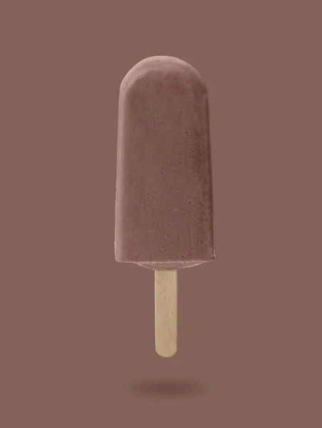 Crème Glacée Sur Fond Brun — Photo