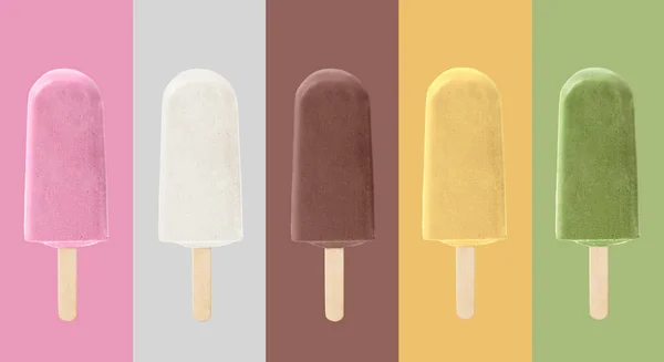Çok Renkli Arkaplanda Dondurma — Stok fotoğraf