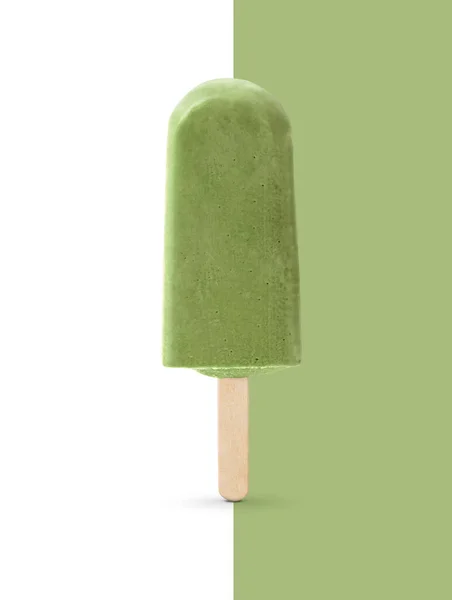 Морозиво Білому Зеленому Фоні — стокове фото
